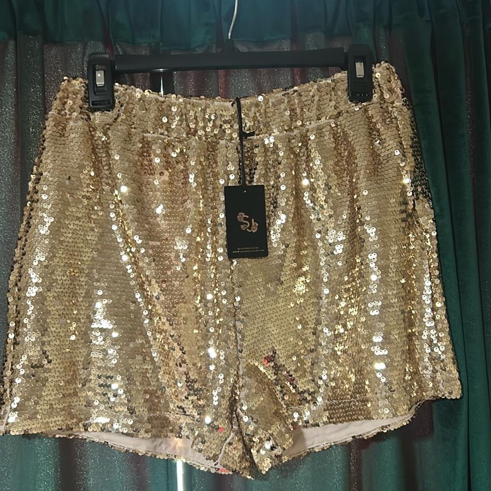 Sincerely Jules Gold Sequin shorts